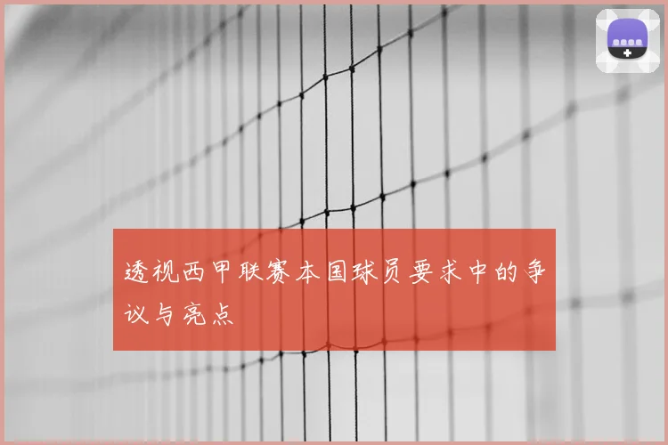 透视西甲联赛本国球员要求中的争议与亮点